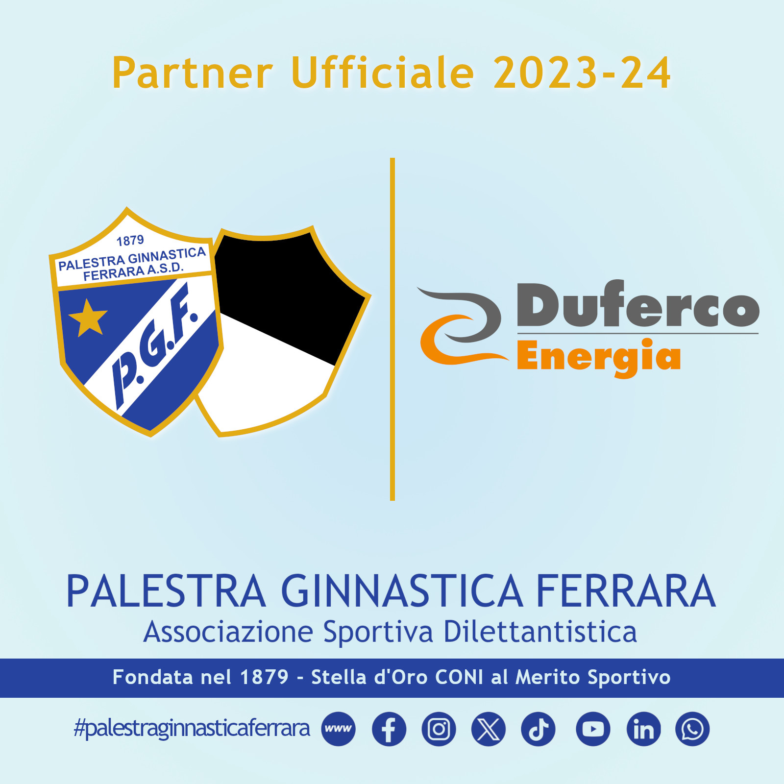 Duferco Energia è partner della Palestra Ginnastica Ferrara ASD